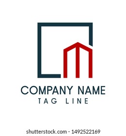Property Logo Template. vector house roofs icon, logo for the company isolated