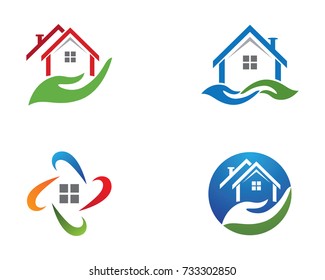 Diseño de ilustración de icono de la plantilla de logotipos de propiedades