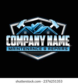 Property Maintenance Logo Design on Black Background