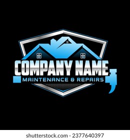 Property Maintenance Logo Design on Black Background