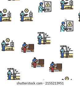 Property Maintenance And Repair Vector Seamless Pattern Thin Line Illustration