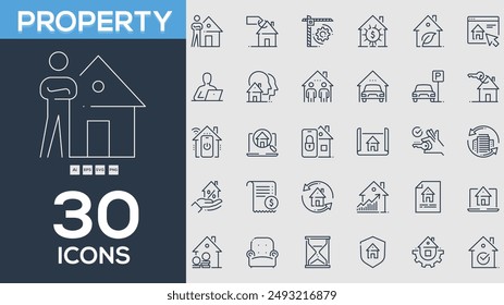 Icono de hombre de la propiedad colección Vector ilustrador