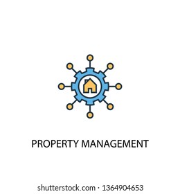 Property management concept 2 colored line icon. Simple yellow and blue element illustration. Property management concept outline symbol design