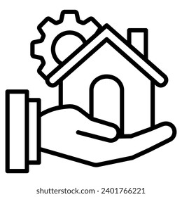 Property Management Icon line vector illustration