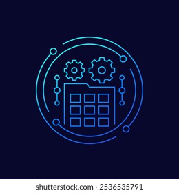 Icono de administración de propiedades, diseño lineal