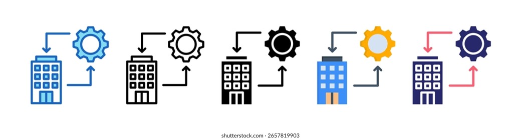Icono de administración de propiedades Colección de varios conjuntos de estilos.