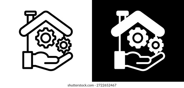 Eigenschaftenverwaltungs-Symbol, weißeHintergrundvektorgrafik