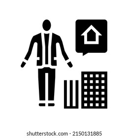 property manager glyph icon vector. property manager sign. isolated contour symbol black illustration