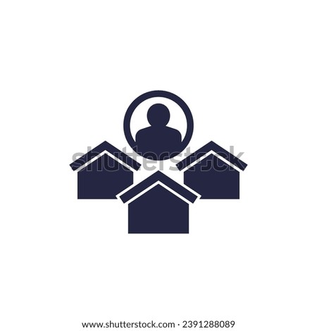property manager icon with houses