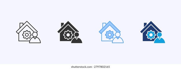 Property Manager Icon Set Multiple Style Collection Vector Illustration