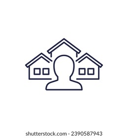 property manager line icon on white