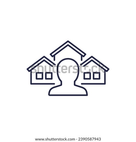 property manager line icon on white