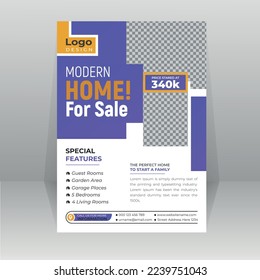 Property Modern Home sale Flyer poster template for real estate agent