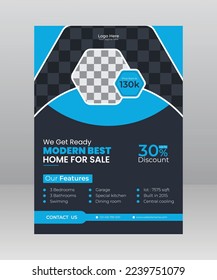 Property Modern Home sale Flyer poster template for real estate agent