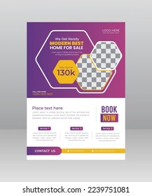 Property Modern Home sale Flyer poster template for real estate agent