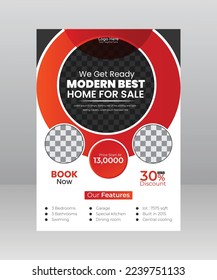 Property Modern Home sale Flyer poster template for real estate agent