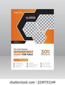Property Modern Home sale Flyer poster template for real estate agent