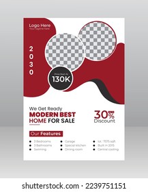 Property Modern Home sale Flyer poster template for real estate agent
