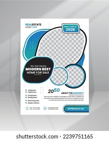 Property Modern Home sale Flyer poster template for real estate agent