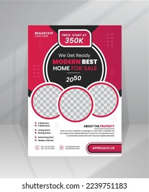 Property Modern Home sale Flyer poster template for real estate agent