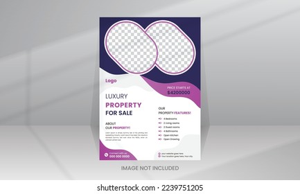 Property Modern Home sale Flyer poster template for real estate agent