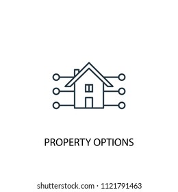 property options concept line icon. Simple element illustration. property options concept outline symbol design from real estate set. Can be used for web and mobile UI/UX