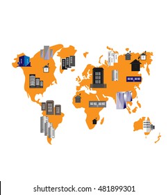 property in the Orange map. Vector