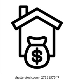 Icono de contorno de propiedad. Ilustración vectorial simple sobre fondo blanco