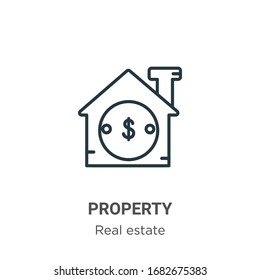 Property outline vector icon. Thin line black property icon, flat vector simple element illustration from editable real estate concept isolated stroke on white background