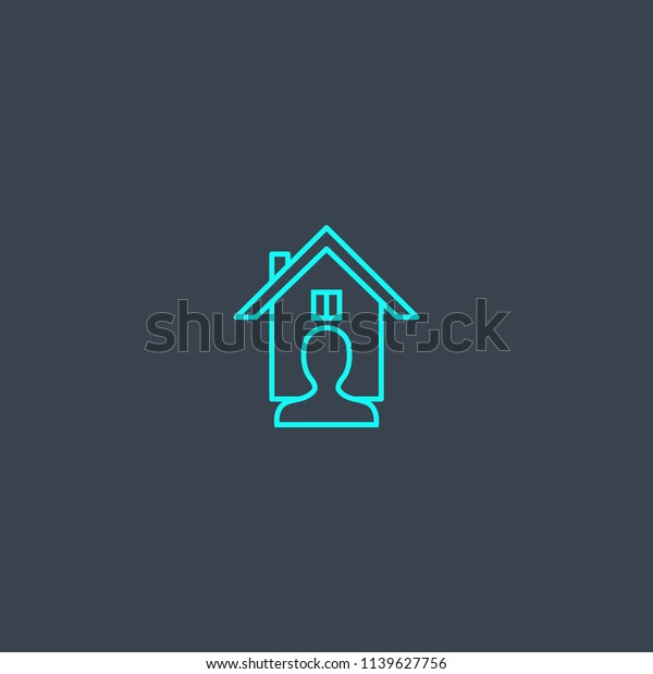 Property Owner Concept Blue Line Icon Stock Vector Royalty Free