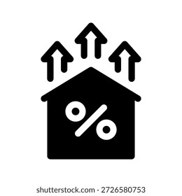 Ilustração de design de símbolo de vetor de elevação de preço de propriedade