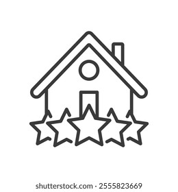 Property rates, icon in line design. Property, rates, real, estate, price, market, value on white background vector. Property rates editable stroke icon