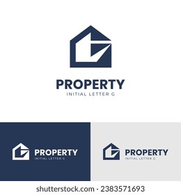 property real estate logo icon design with letter g graphic element symbol for identity logo