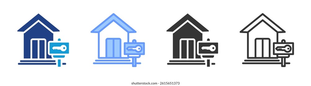 Property Rent icon set multiple style collection