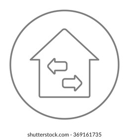 Icono de línea de reventa de propiedades.