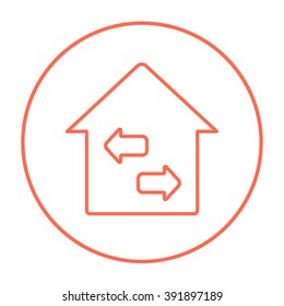Property resale line icon.