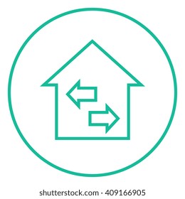 Icono de línea de reventa de propiedades.