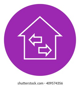 Icono de línea de reventa de propiedades.
