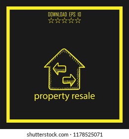 property resale sketch vector icon