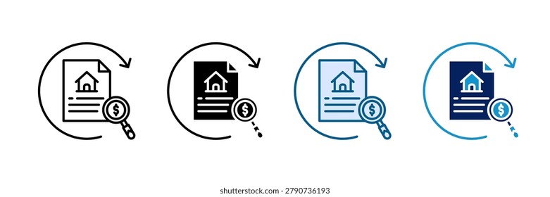 Property Revaluation Icon Set Multiple Style Collection