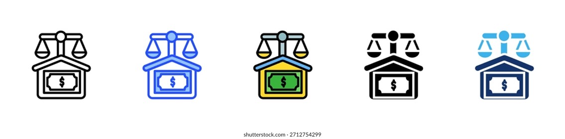 Colección de íconos de derechos de propiedad con varios estilos