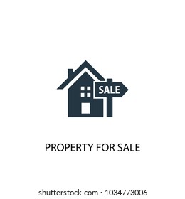 Property for sale icon. Simple element illustration. Property for sale symbol design from Real Estate collection. Can be used for web and mobile.