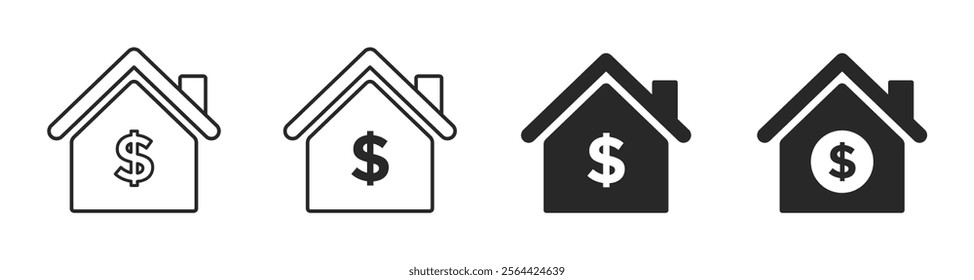 Property for sale vector signs. House for sale vector icons set