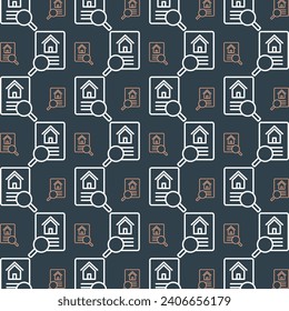 Property Search colorful repeating trendy pattern vector illustration background