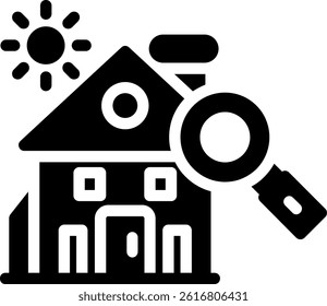 Property Search Glyph Vector Icon Design