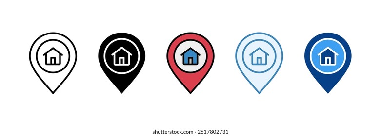 Property Search Icon Set Multiple Style Collection