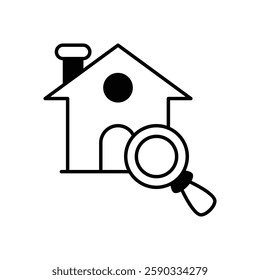 Property Search icon vector stock illustration