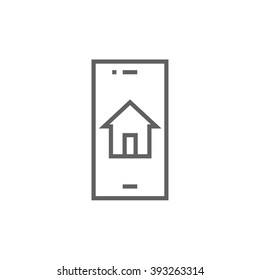 Suche nach Immobilien auf dem Symbol für die Mobiltelefonlinie.