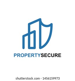 Property Secure logo concept. line icon shape. Vector illustration