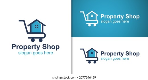 logotipo vectorial de tienda de propiedades. logotipo de diseño de icono de compra de inversión inmobiliaria